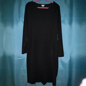 LuLaRoe Debbie Solid Black Long Sleeve Dress 2XL